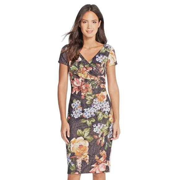 Adrianna Papell Dresses & Skirts - Adrianna Papell Floral Surplice Dress - Size 22